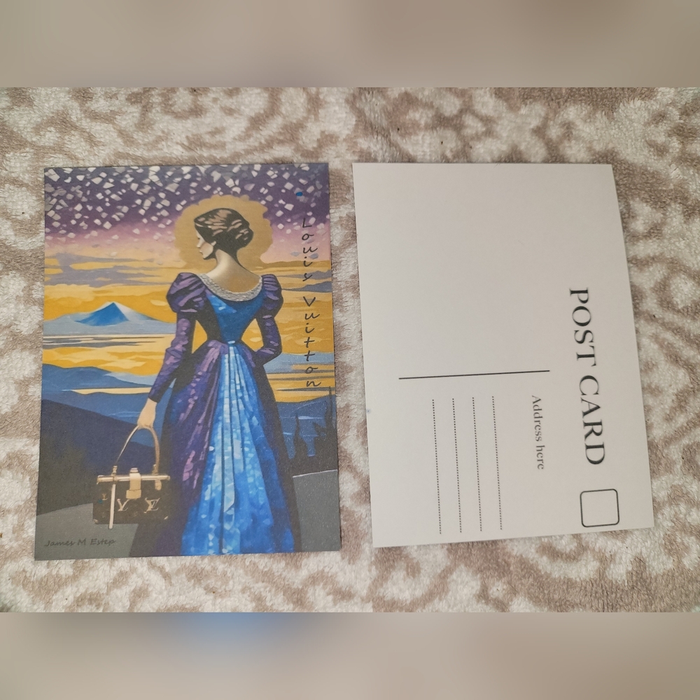 Set Of 4 James M. Estep Louis Vuitton Post Cards